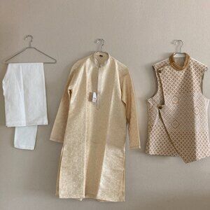 Cream Sherwani set - With a vest